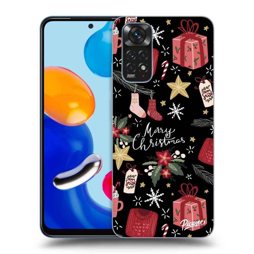 Picasee silikonowe czarne etui na Xiaomi Redmi Note 11S 4G - Christmas