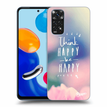 Picasee silikonowe czarne etui na Xiaomi Redmi Note 11S 4G - Think happy be happy