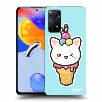 Picasee silikonowe czarne etui na Xiaomi Redmi Note 11 Pro - Ice Cream Cat