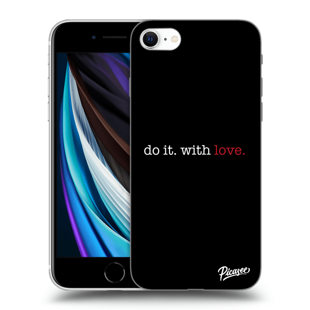 Picasee silikonowe czarne etui na Apple iPhone SE 2022 - Do it. With love.
