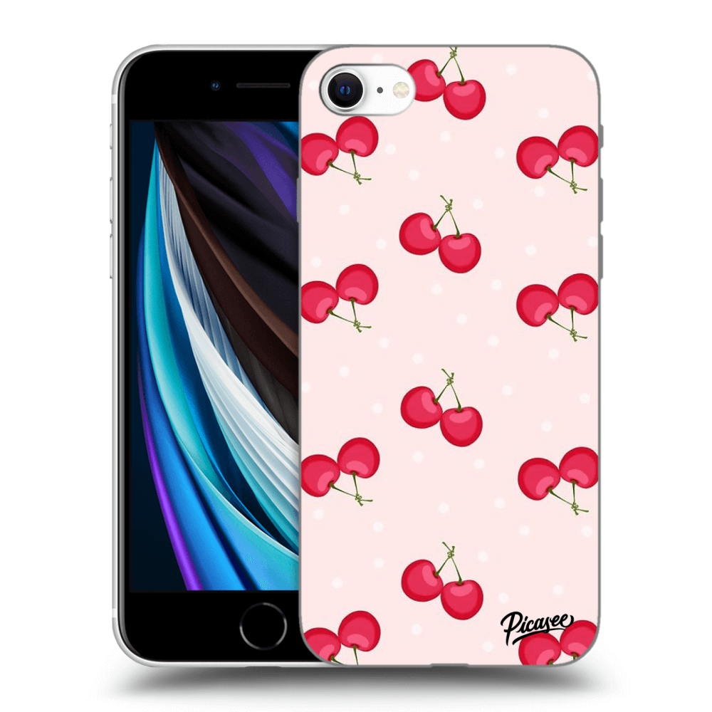 Picasee silikonowe przeźroczyste etui na Apple iPhone SE 2022 - Cherries