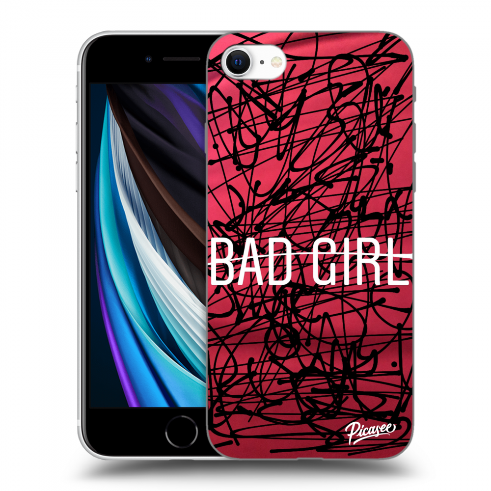 Picasee silikonowe czarne etui na Apple iPhone SE 2022 - Bad girl