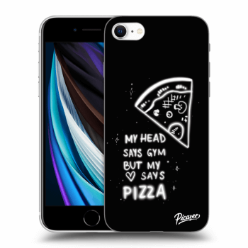 Picasee silikonowe czarne etui na Apple iPhone SE 2022 - Pizza