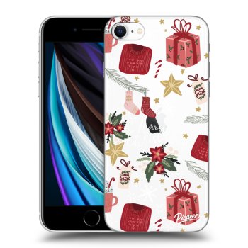 Picasee silikonowe przeźroczyste etui na Apple iPhone SE 2022 - Christmas