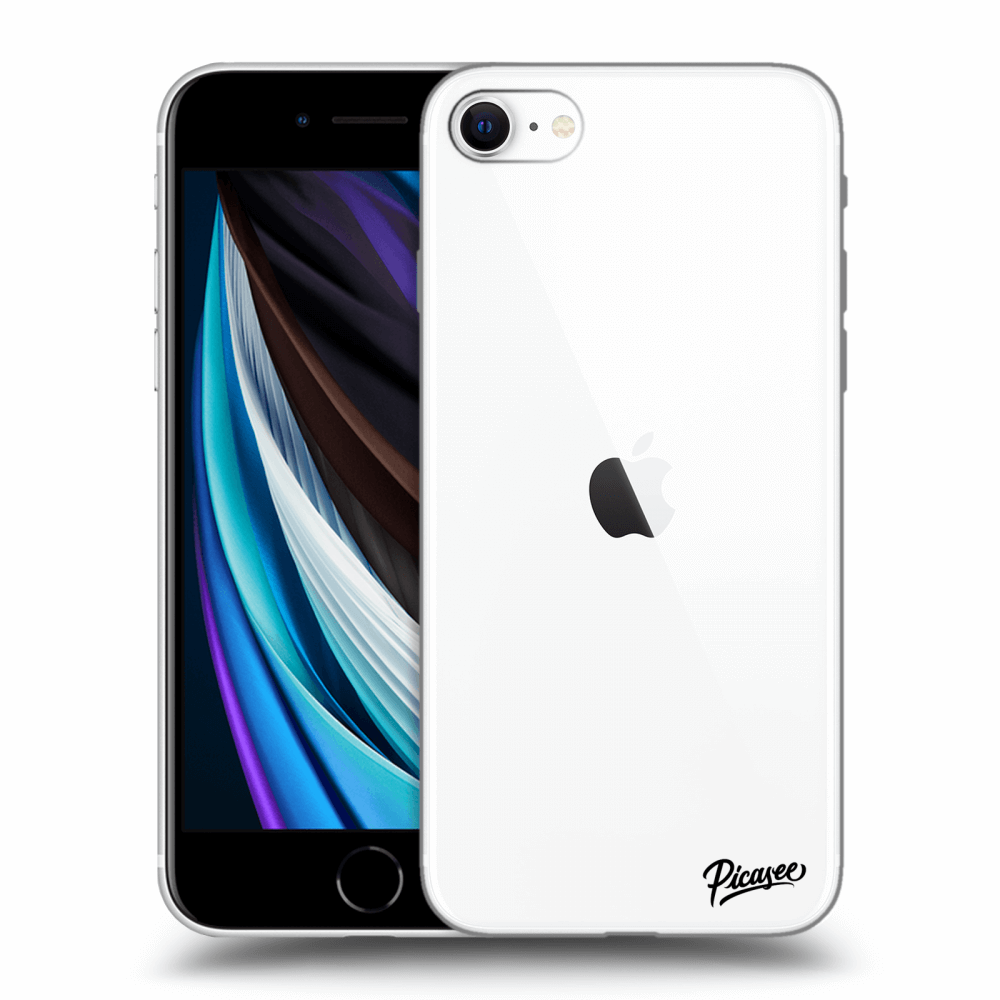 Picasee silikonowe przeźroczyste etui na Apple iPhone SE 2022 - Organic blue