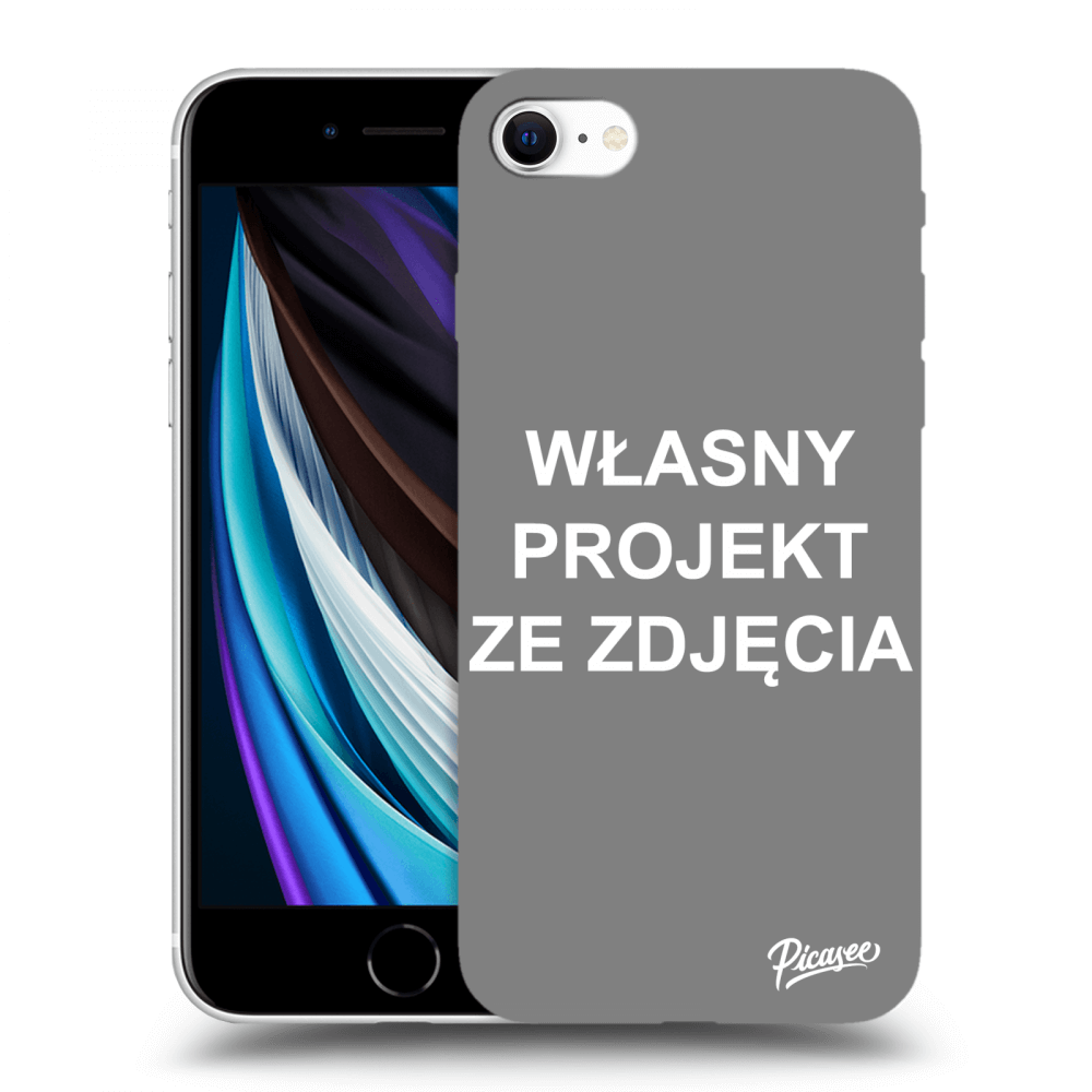 Picasee silikonowe czarne etui na Apple iPhone SE 2022 - Własny projekt ze zdjęcia