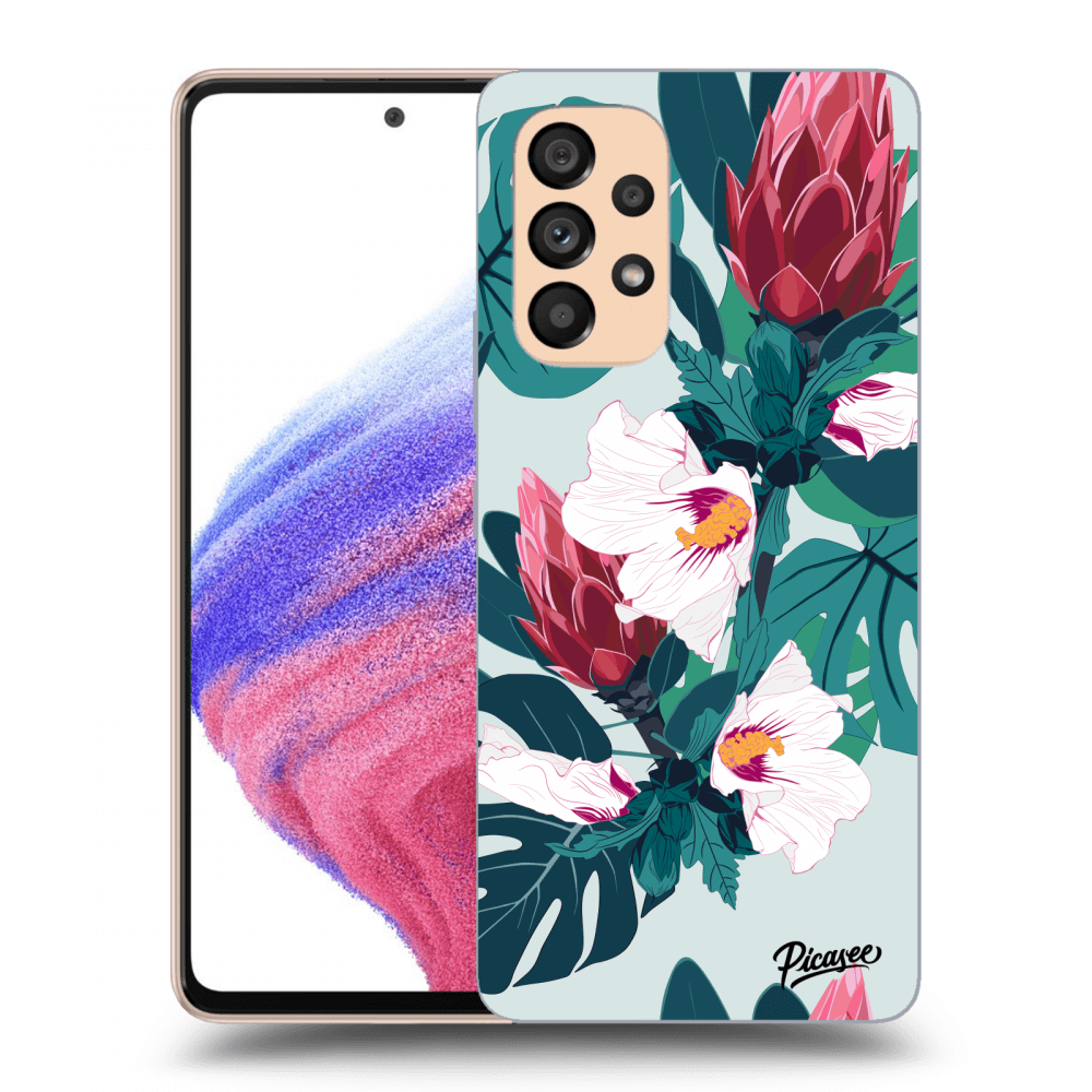 Picasee silikonowe przeźroczyste etui na Samsung Galaxy A53 5G - Rhododendron