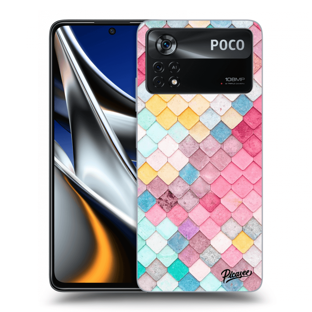 Picasee silikonowe przeźroczyste etui na Xiaomi Poco X4 Pro 5G - Colorful roof