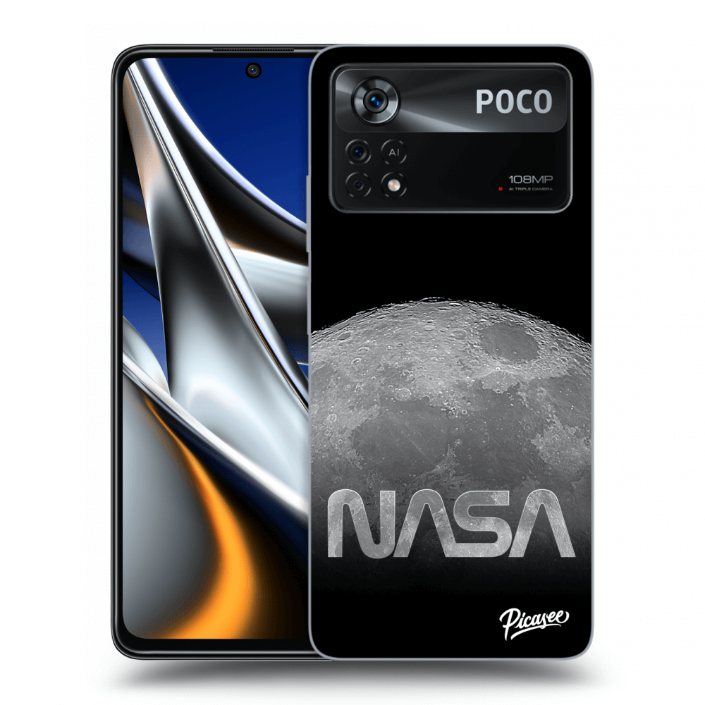 Picasee silikonowe czarne etui na Xiaomi Poco X4 Pro 5G - Moon Cut