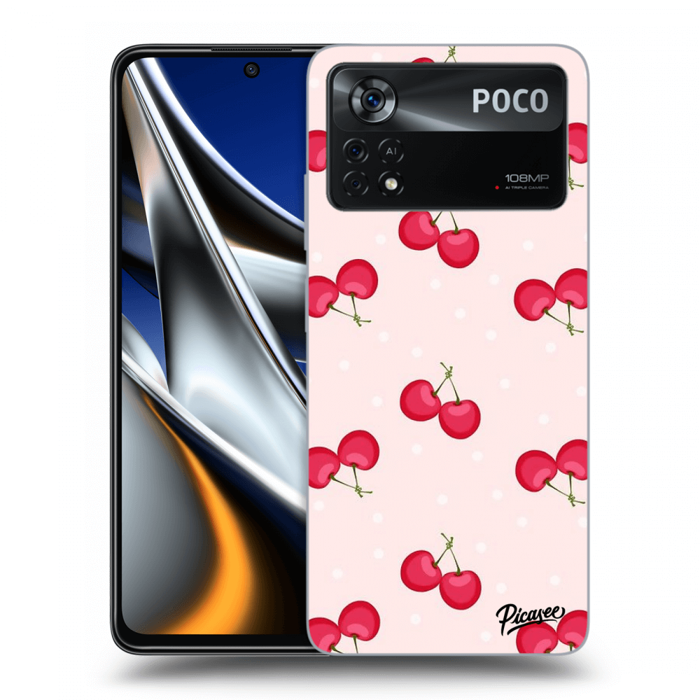 Picasee silikonowe przeźroczyste etui na Xiaomi Poco X4 Pro 5G - Cherries