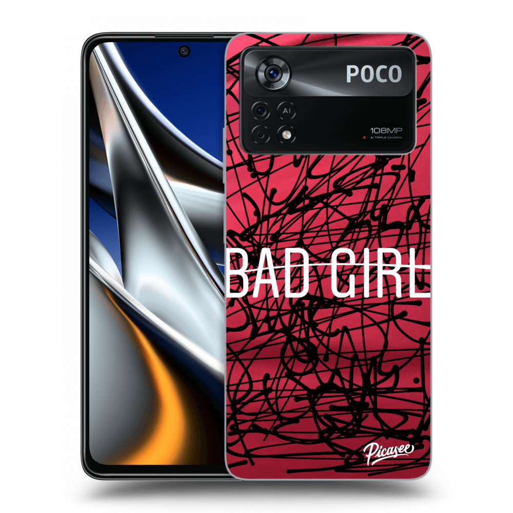 Picasee silikonowe czarne etui na Xiaomi Poco X4 Pro 5G - Bad girl