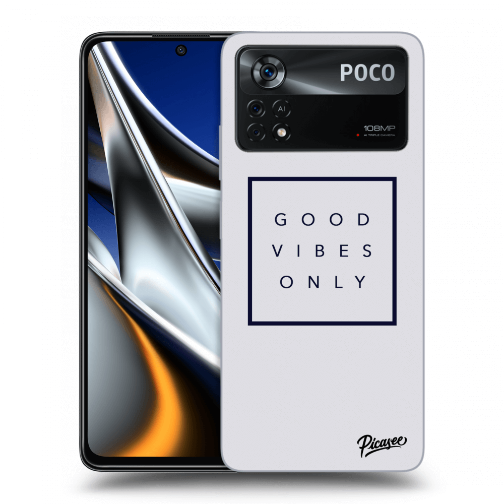 Picasee silikonowe czarne etui na Xiaomi Poco X4 Pro 5G - Good vibes only