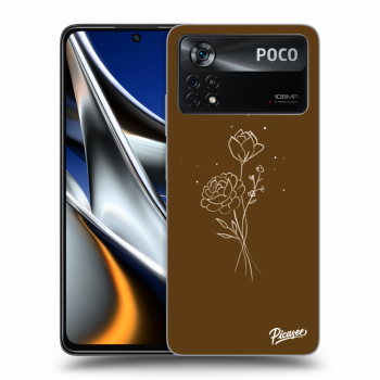 Etui na Xiaomi Poco X4 Pro 5G - Brown flowers