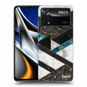 Picasee silikonowe czarne etui na Xiaomi Poco X4 Pro 5G - Dark geometry