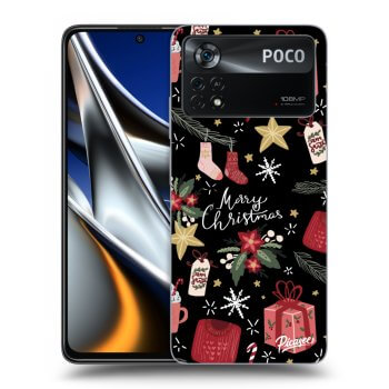 Picasee silikonowe czarne etui na Xiaomi Poco X4 Pro 5G - Christmas