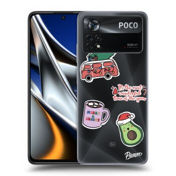 Picasee silikonowe przeźroczyste etui na Xiaomi Poco X4 Pro 5G - Christmas Stickers