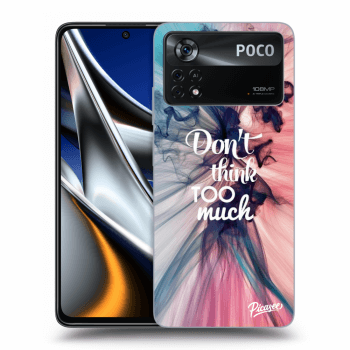 Picasee silikonowe czarne etui na Xiaomi Poco X4 Pro 5G - Don't think TOO much