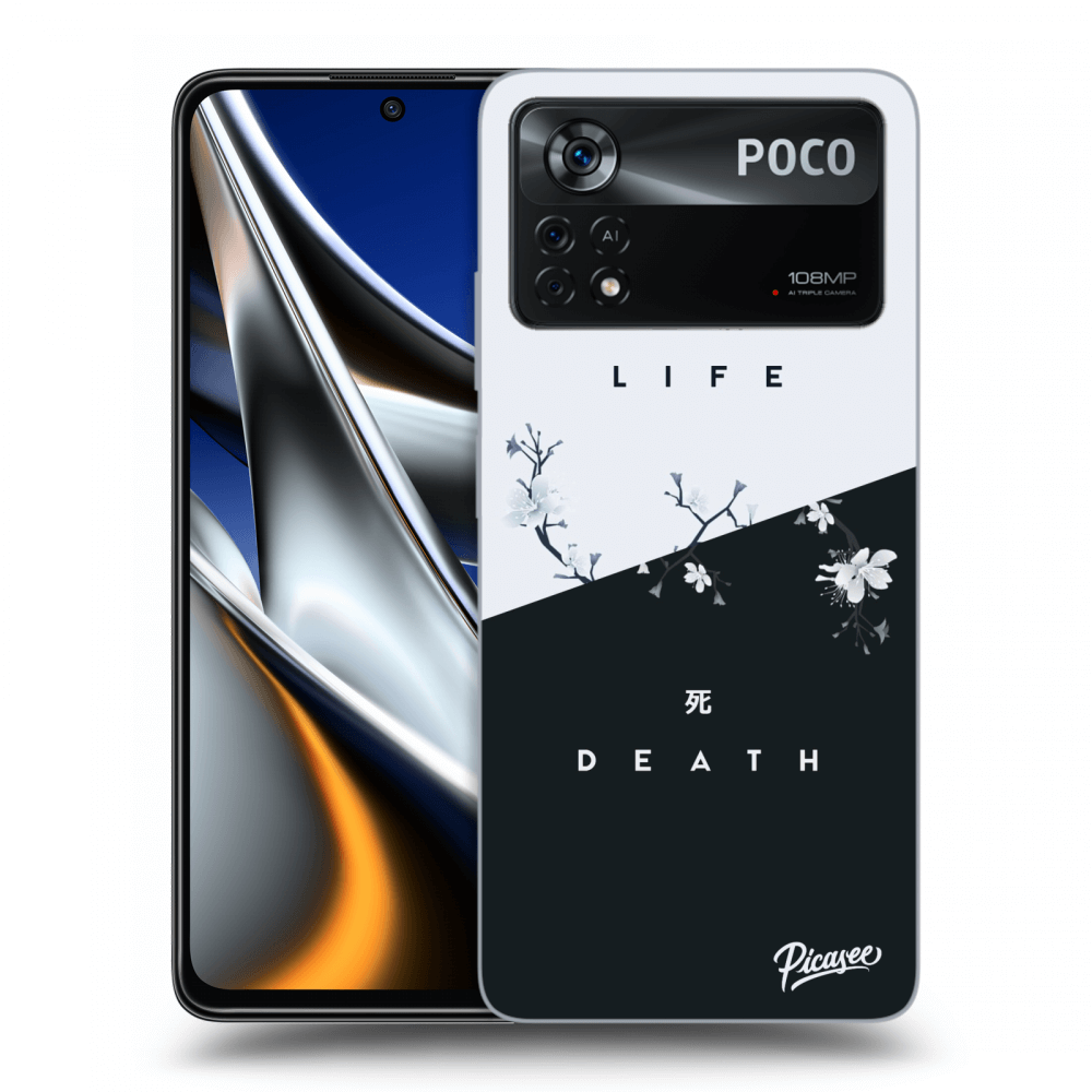 Picasee silikonowe czarne etui na Xiaomi Poco X4 Pro 5G - Life - Death