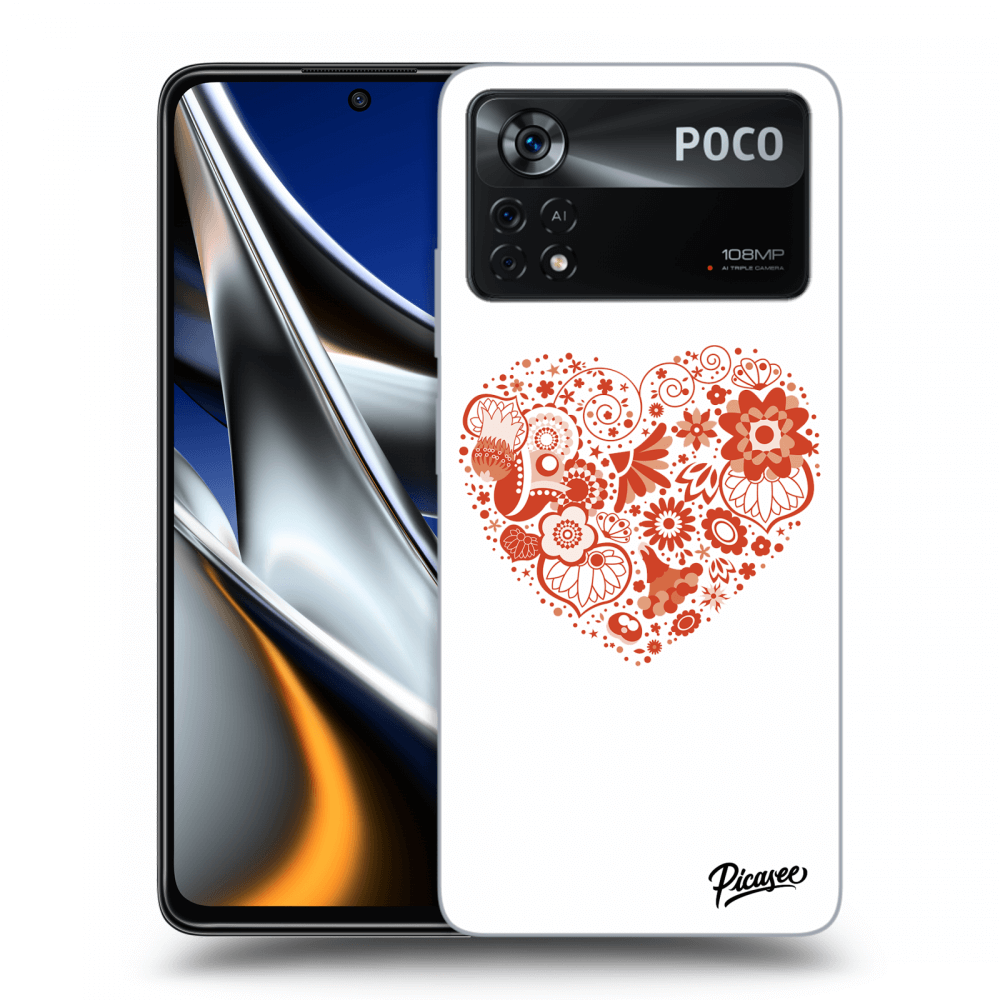 Picasee silikonowe przeźroczyste etui na Xiaomi Poco X4 Pro 5G - Big heart