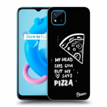Picasee silikonowe czarne etui na Realme C11 (2021) - Pizza