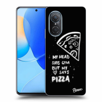 Picasee silikonowe czarne etui na Huawei Nova 9 SE - Pizza