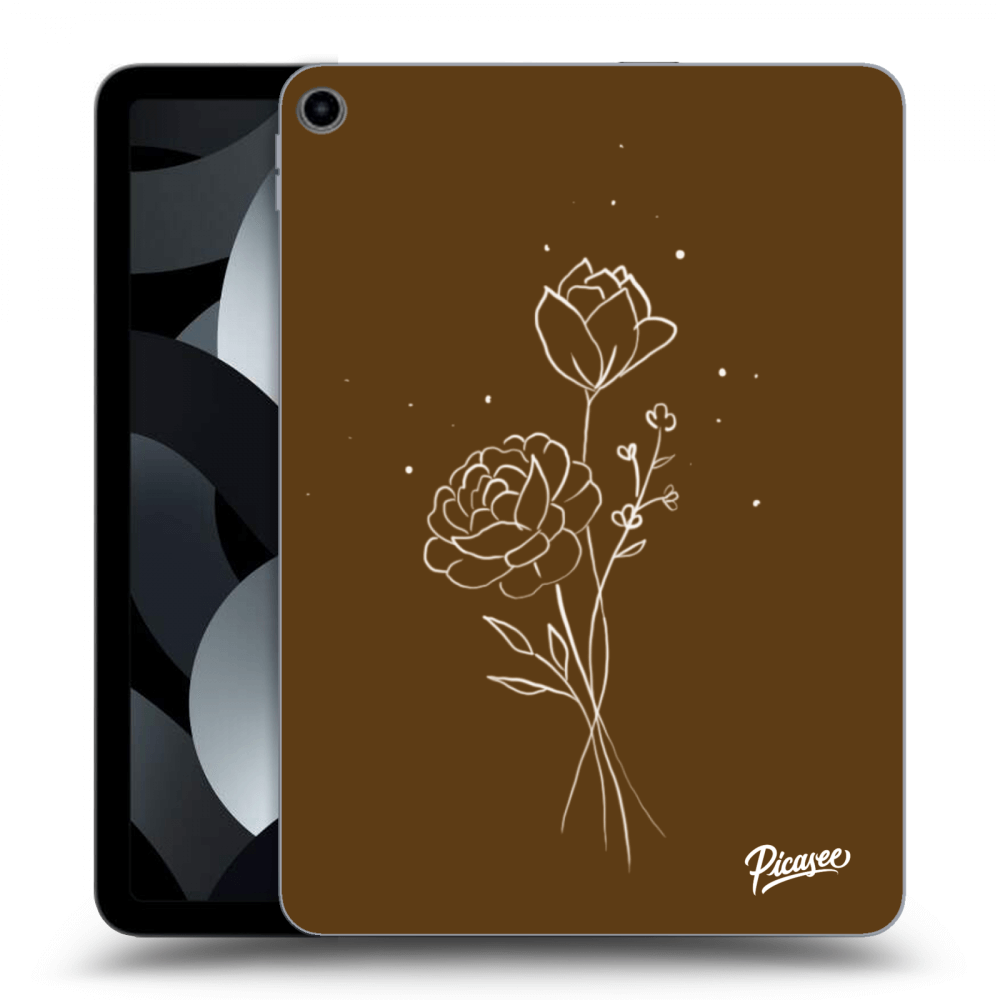 Picasee silikonowe przeźroczyste etui na Apple iPad Air 5 10.9" 2022 - Brown flowers
