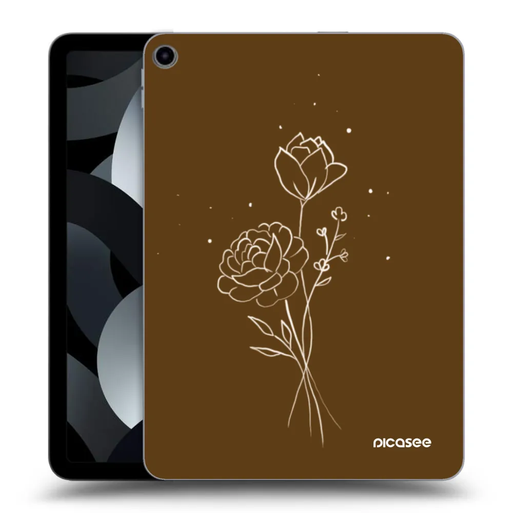 Picasee silikonowe przeźroczyste etui na Apple iPad Air 5 10.9" 2022 - Brown flowers