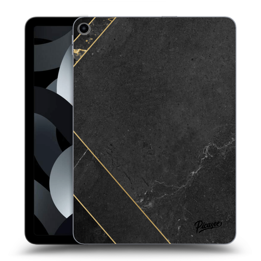 Picasee silikonowe przeźroczyste etui na Apple iPad Air 5 10.9" 2022 - Black tile