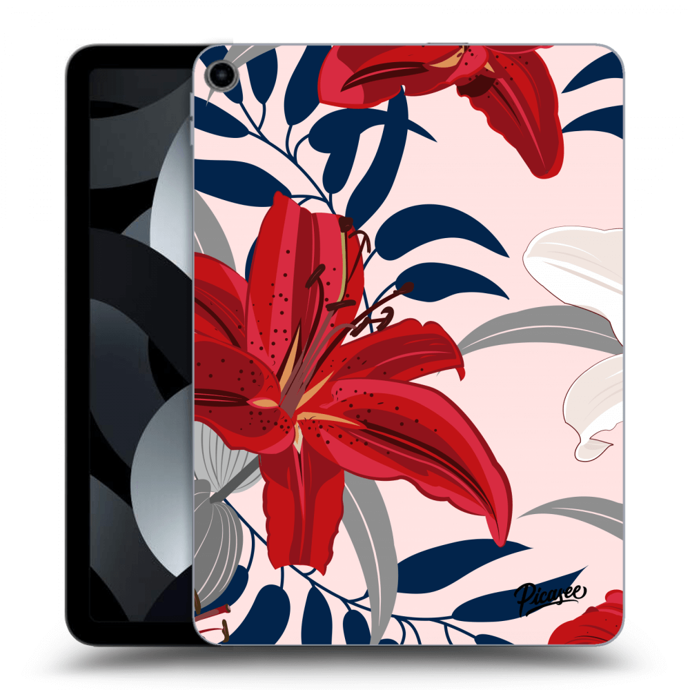 Picasee silikonowe przeźroczyste etui na Apple iPad Air 5 10.9" 2022 - Red Lily