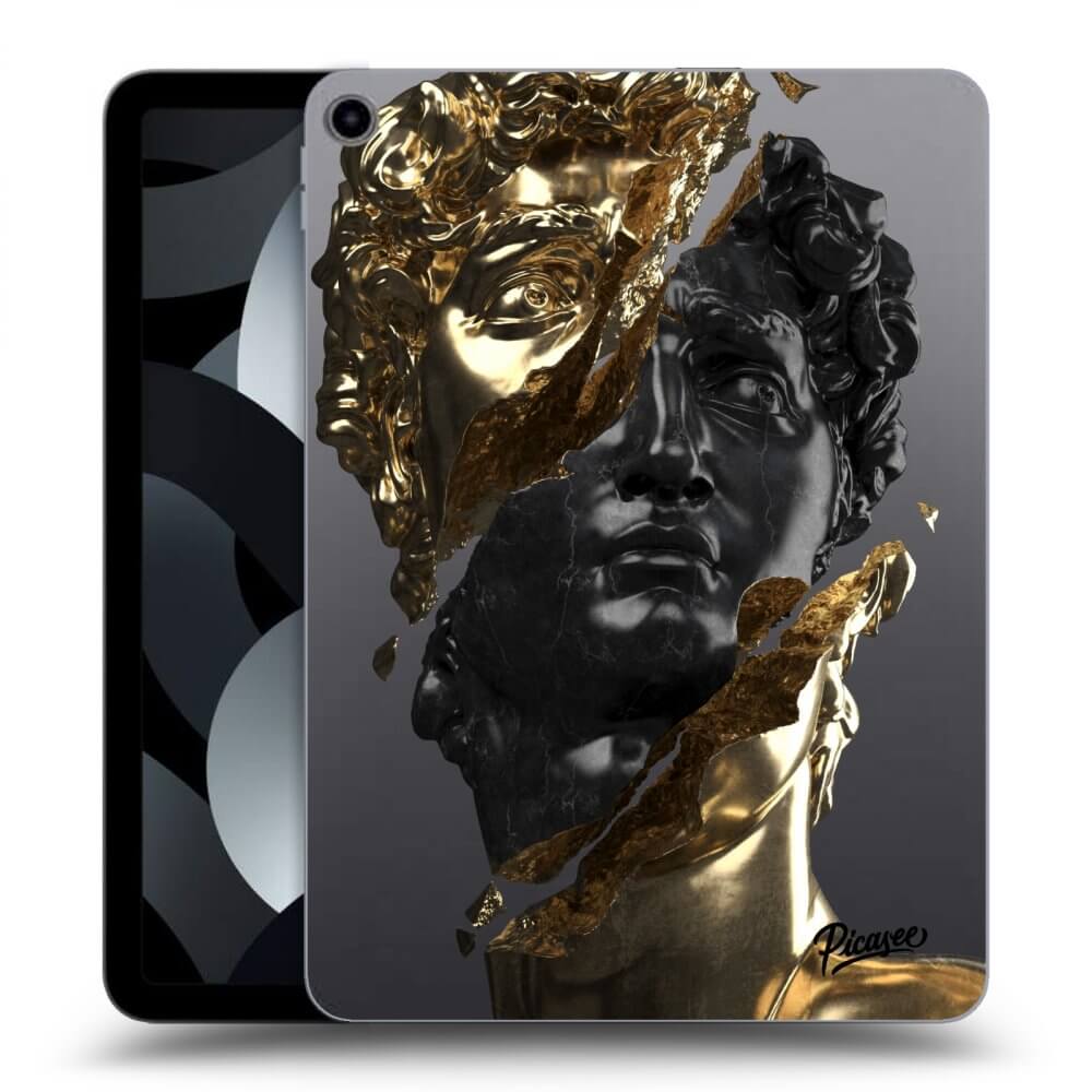 Picasee silikonowe przeźroczyste etui na Apple iPad Air 5 10.9" 2022 - Gold - Black