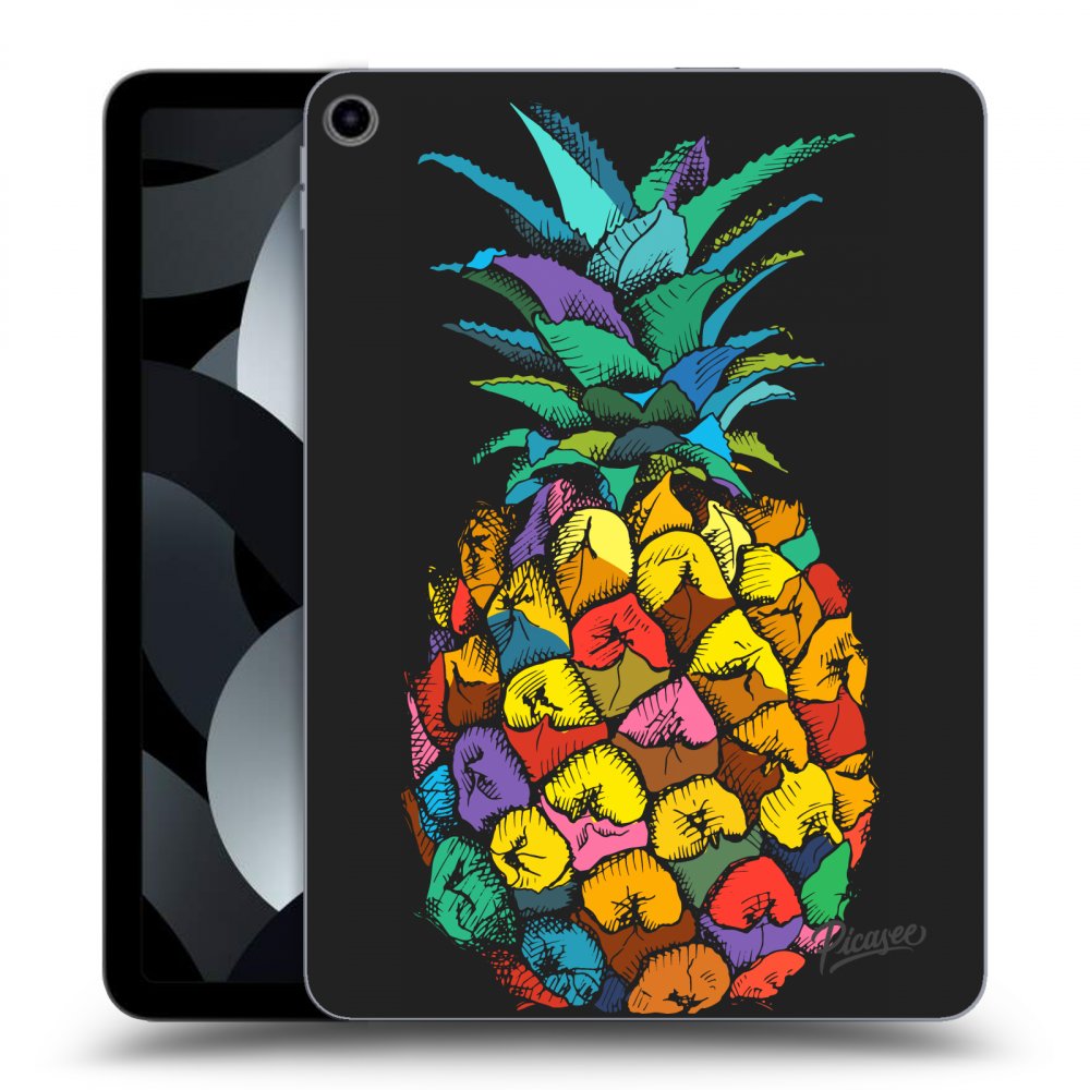 Picasee silikonowe czarne etui na Apple iPad Air 5 10.9" 2022 - Pineapple