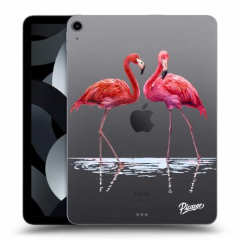 Picasee silikonowe przeźroczyste etui na Apple iPad Air 5 10.9" 2022 - Flamingos couple