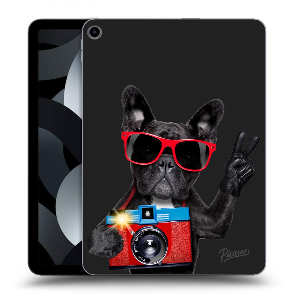 Picasee silikonowe czarne etui na Apple iPad Air 5 10.9" 2022 - French Bulldog