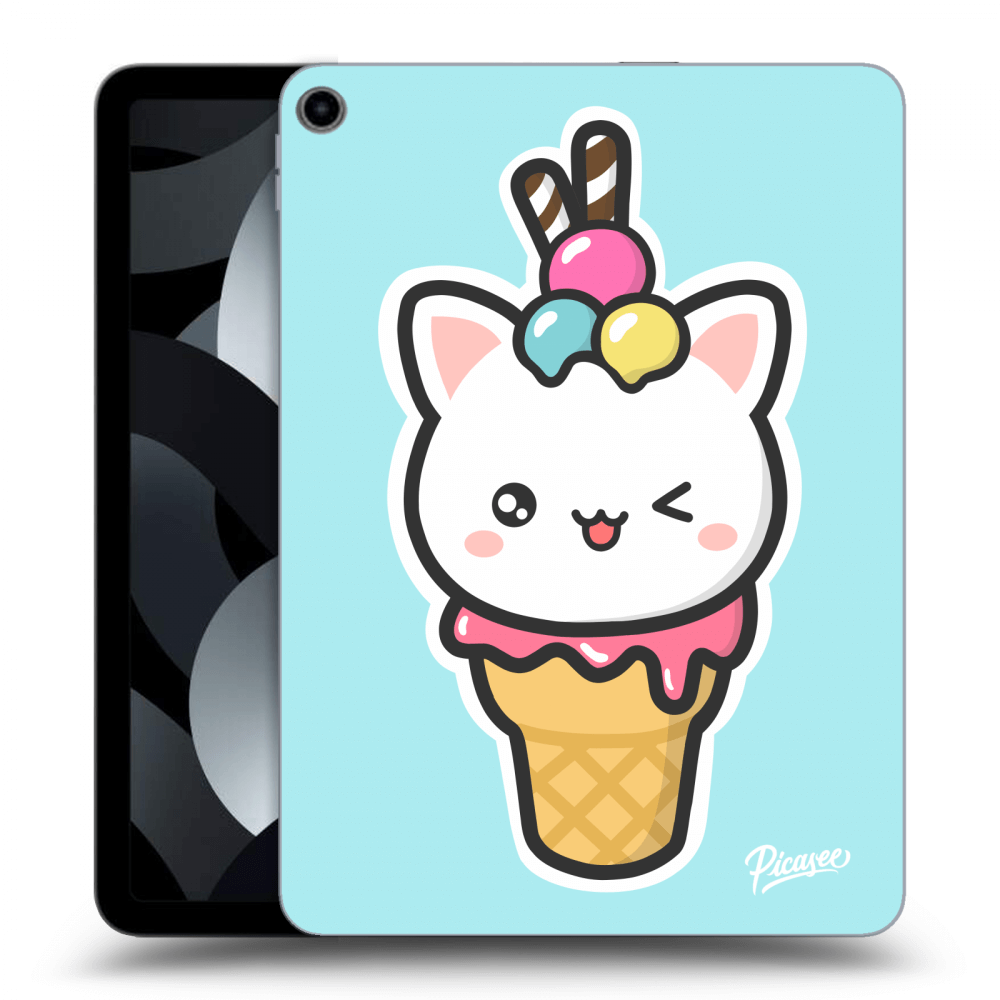 Picasee silikonowe przeźroczyste etui na Apple iPad Air 5 10.9" 2022 - Ice Cream Cat