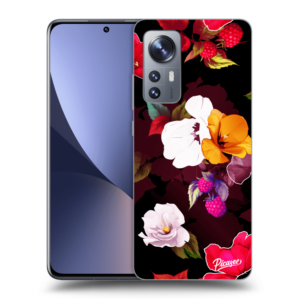 Picasee silikonowe przeźroczyste etui na Xiaomi 12 - Flowers and Berries