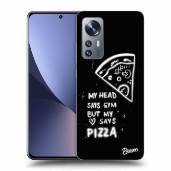 Picasee silikonowe czarne etui na Xiaomi 12 - Pizza