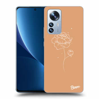 Picasee silikonowe czarne etui na Xiaomi 12 Pro - Peonies