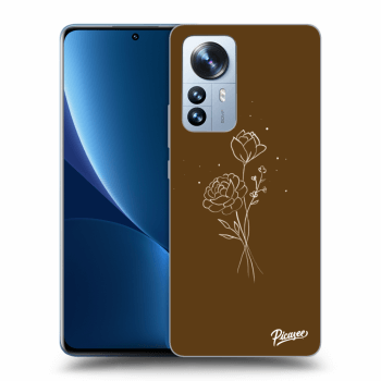 Etui na Xiaomi 12 Pro - Brown flowers