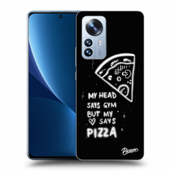 Picasee silikonowe czarne etui na Xiaomi 12 Pro - Pizza