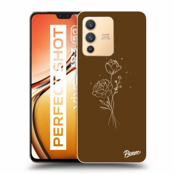 Picasee silikonowe przeźroczyste etui na Vivo V23 5G - Brown flowers