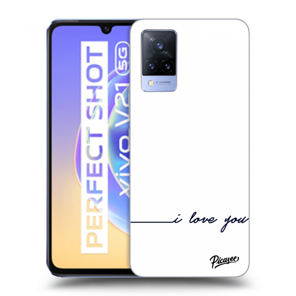 Picasee silikonowe przeźroczyste etui na Vivo V21 5G - I love you