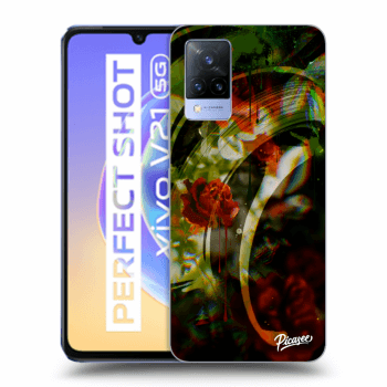 Picasee silikonowe przeźroczyste etui na Vivo V21 5G - Roses color
