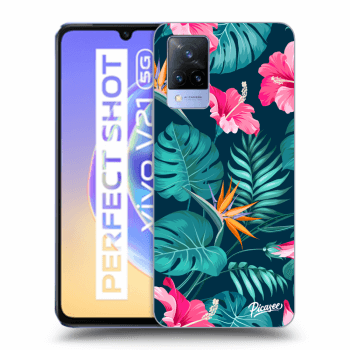 Etui na Vivo V21 5G - Pink Monstera