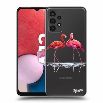 Picasee silikonowe przeźroczyste etui na Samsung Galaxy A13 4G A135 - Flamingos couple