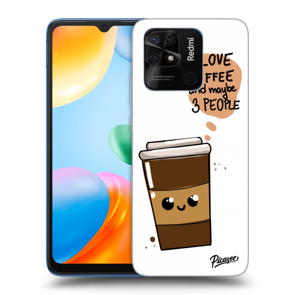 Picasee silikonowe czarne etui na Xiaomi Redmi 10C - Cute coffee