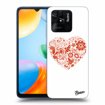 Picasee silikonowe czarne etui na Xiaomi Redmi 10C - Big heart