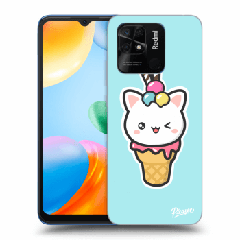 Picasee silikonowe przeźroczyste etui na Xiaomi Redmi 10C - Ice Cream Cat