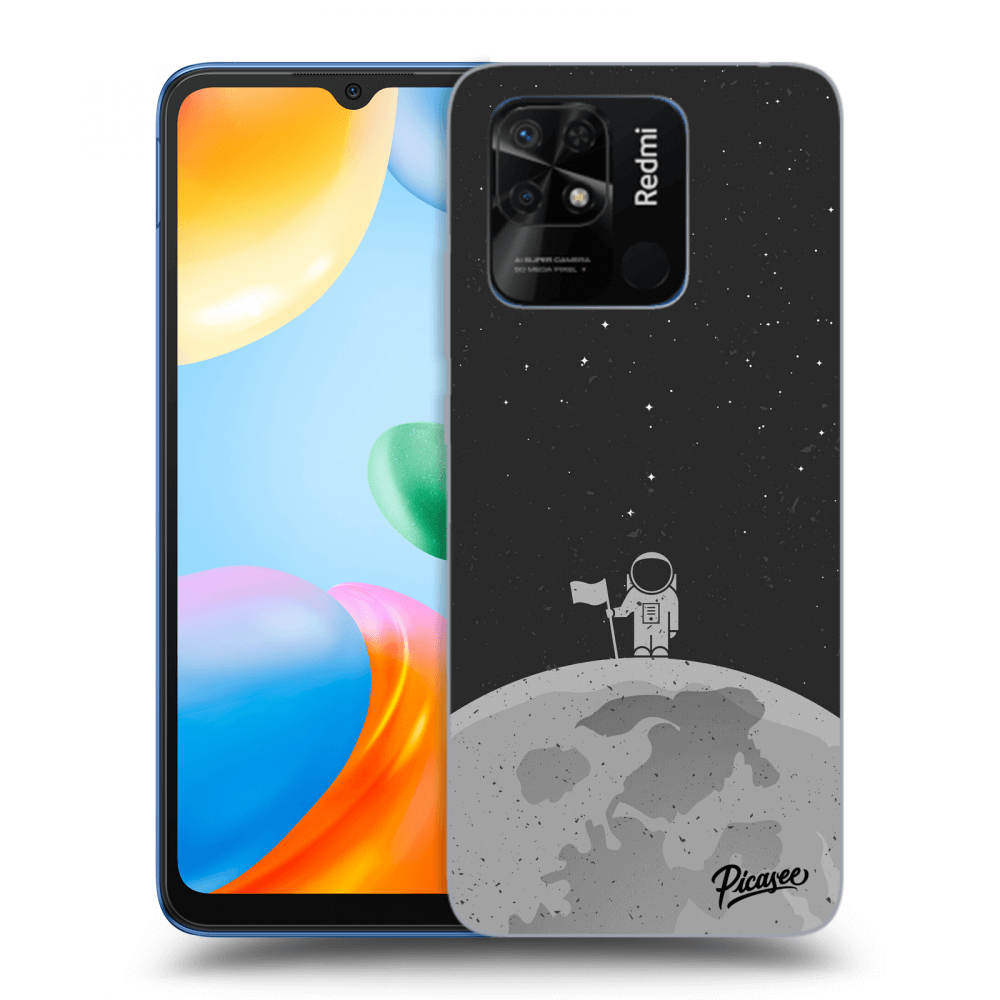 Picasee silikonowe czarne etui na Xiaomi Redmi 10C - Astronaut