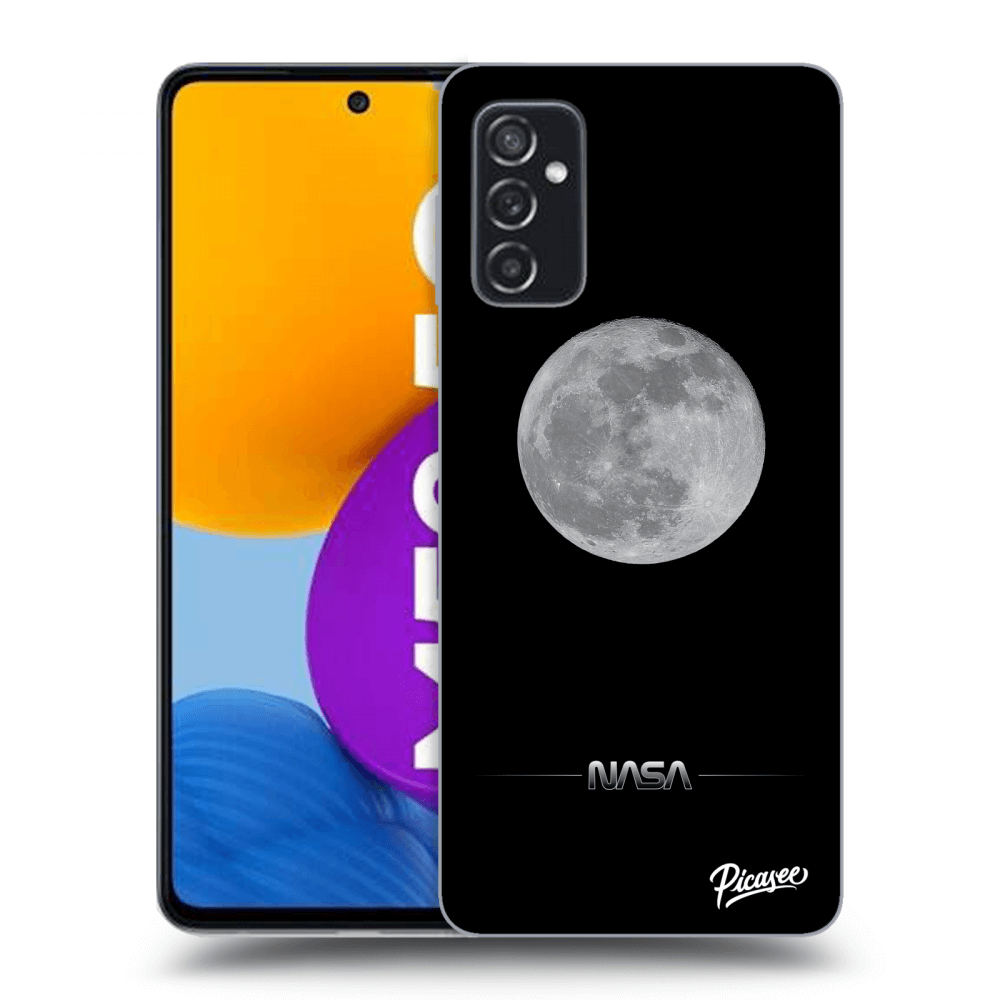 Picasee silikonowe czarne etui na Samsung Galaxy M52 5G - Moon Minimal