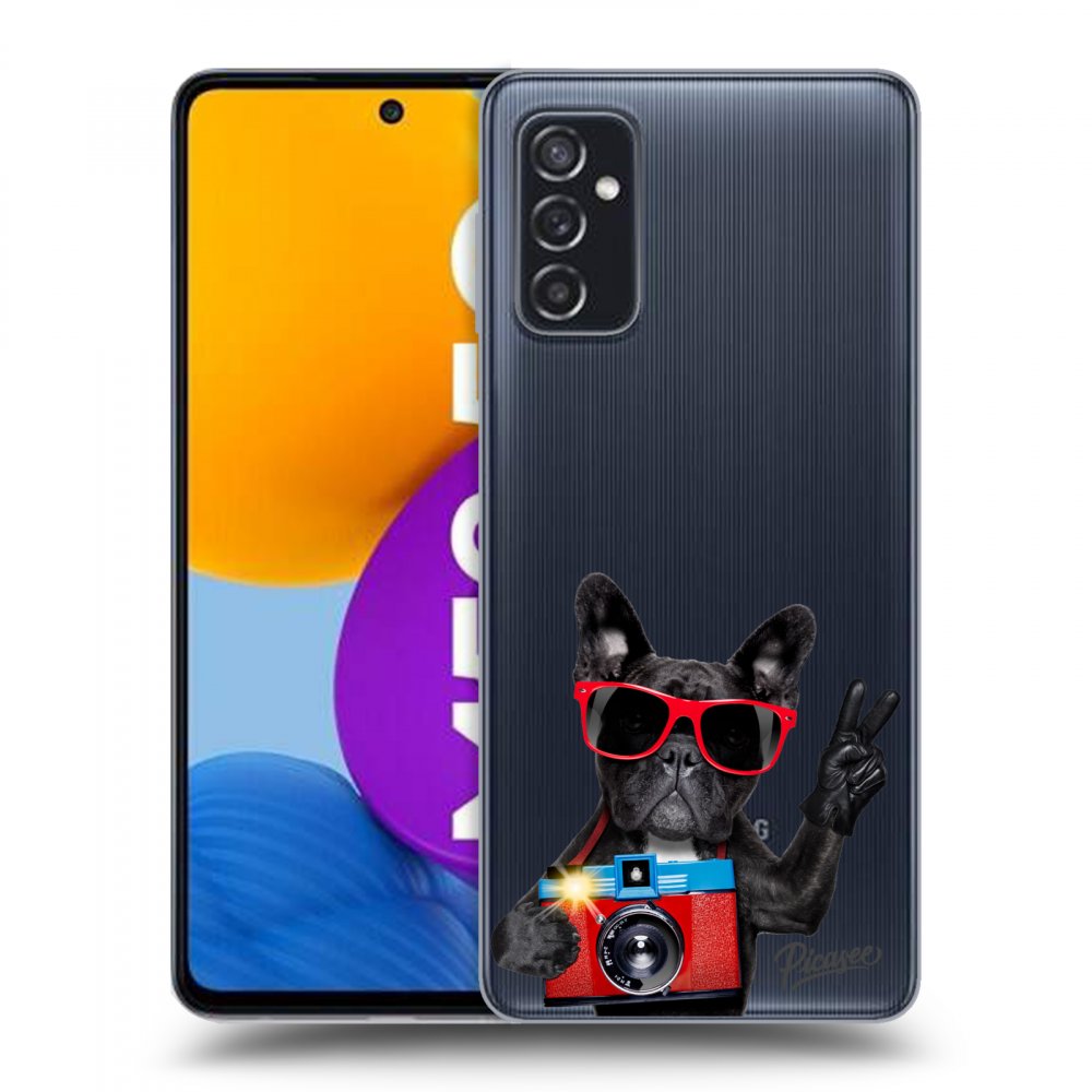 Picasee silikonowe przeźroczyste etui na Samsung Galaxy M52 5G - French Bulldog